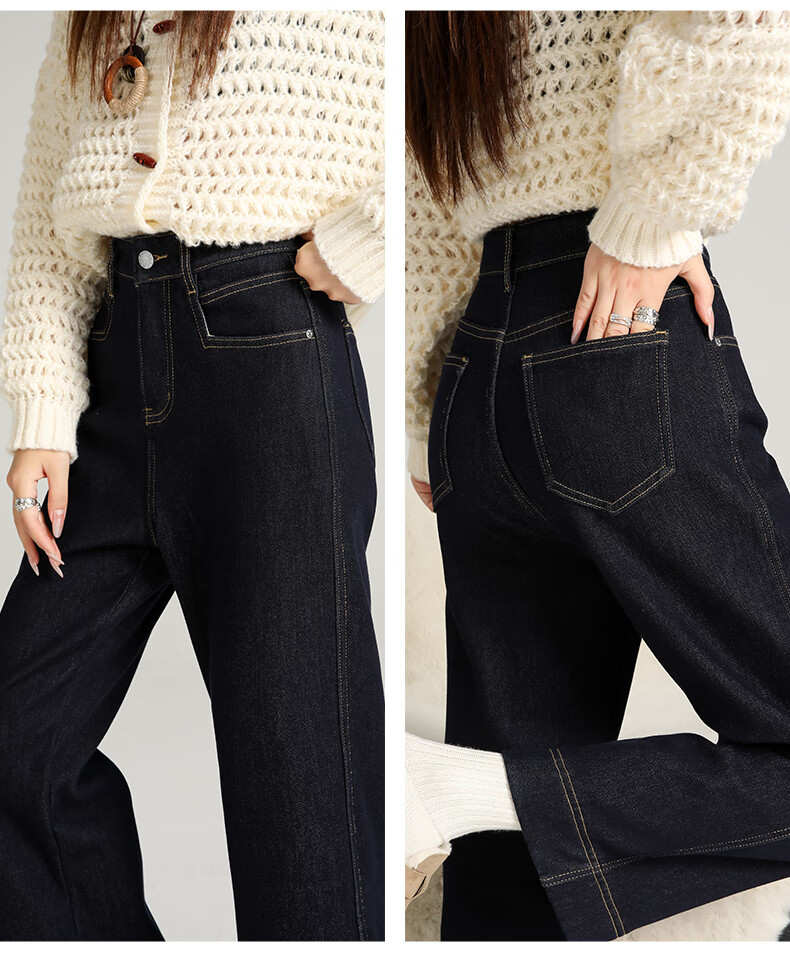 BOPRUIEY Women's Loose Stretch High-Waist Cropped Straight-Leg Jeans 2026 New Spring Autumn Casual Pants 23