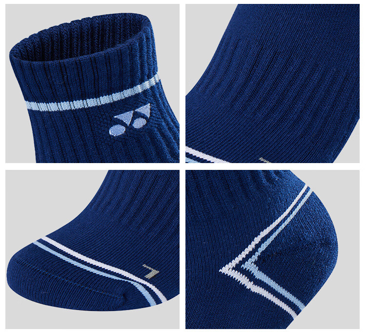 YONEX Badminton Socks Running Fitness Sweat-Absorbing Breathable Professional Sports Socks Men 145045BCR White Navy Blue 15