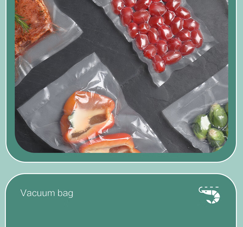 Deli Vacuum Sealer Machine Household Commercial Food Vacuum Packaging Bags Food-Grade Safety Material 15cm*20cm/50pcs 12