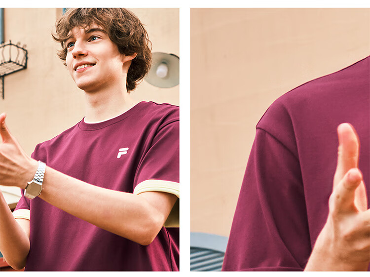 FILA FUSION Fashion Brand Zhang Hao Couple Knit Short Sleeve Shirt 2026 Spring Casual Loose Pure Cotton T-Shirt 43