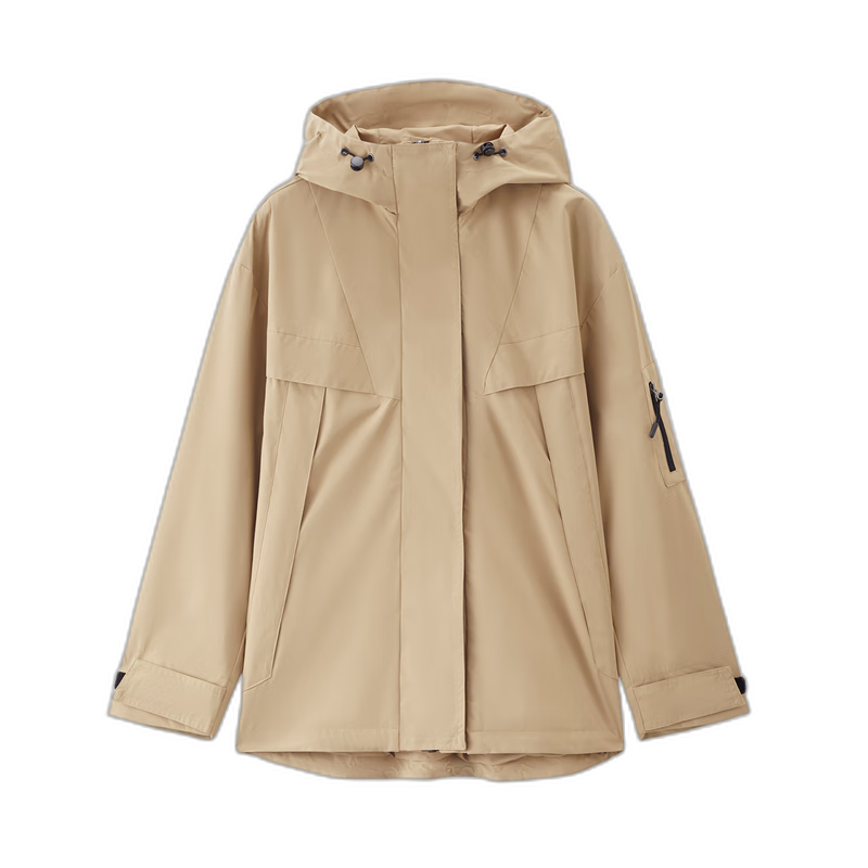 Giordano Women's Windproof Jacket New Outdoor Waterproof Multi-Pocket Loose Hooded Windbreaker 05375692