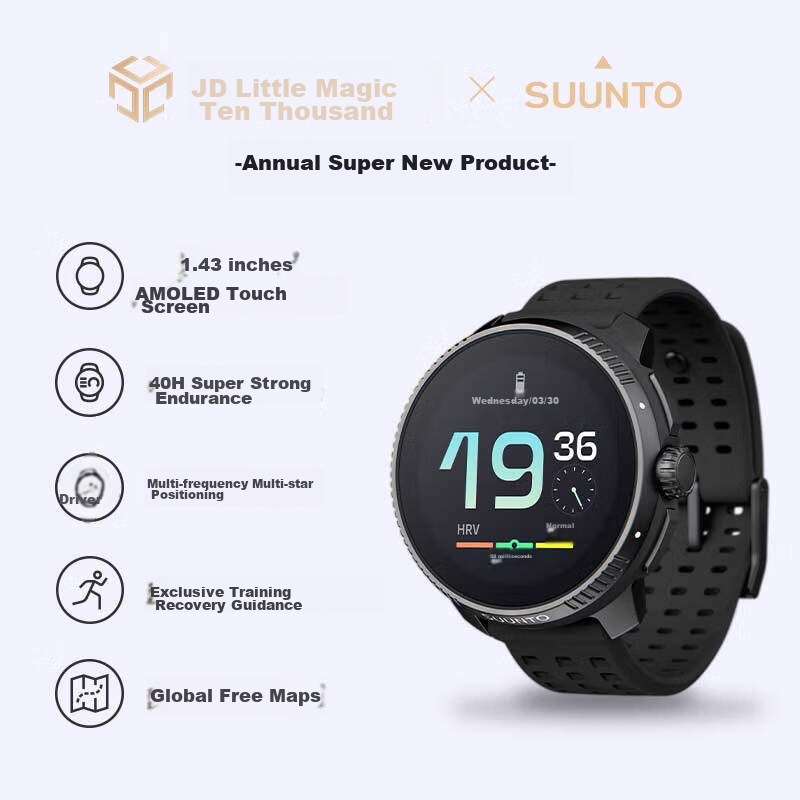 Смарт-часы SUUNTO Race Outdoor Training Wristwatch, для бега по пересеченной местности, с измерением пульса и кислорода в крови, спортивные, мужские, женские, фиолетовые