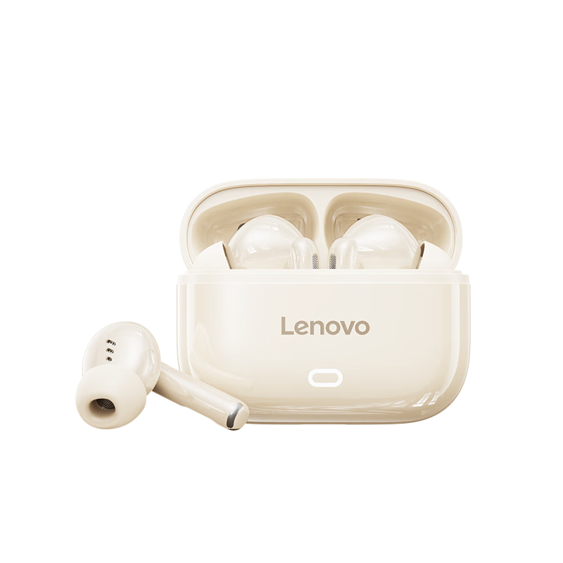Lenovo Official JD Self-operated Bluetooth Wireless Noise-Cancelling Semi-In-Ear Headphones High-Quality Sound Long Battery Life Sports Running EA269 Moon Rock White