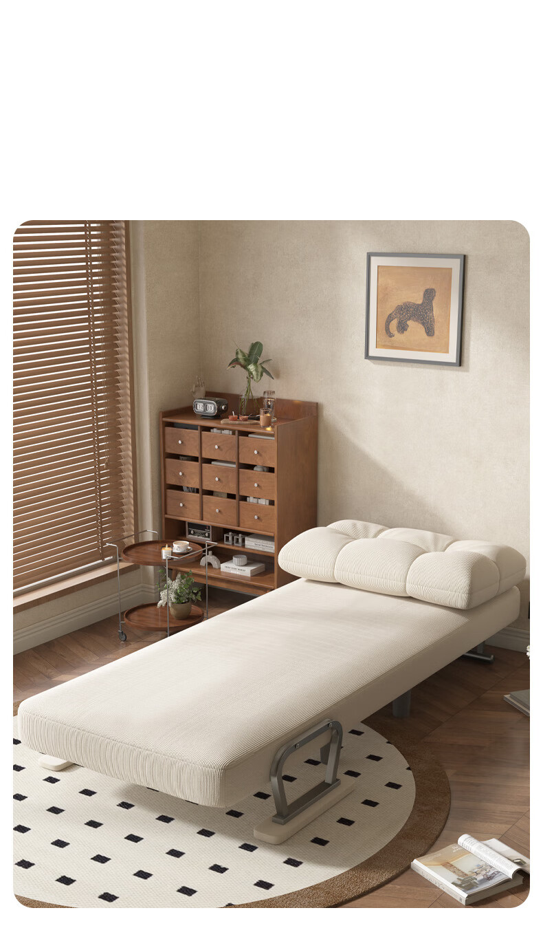 Warner New Sofa Bed Small Apartment Dual-Use Single Sofa Chair Office Nap Folding Bed S371 Gray 80 8