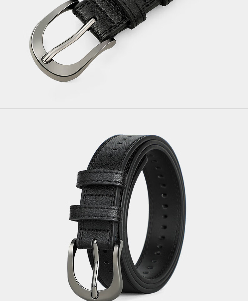Love Sea Cowhide Women's Leather Belt Simple Versatile Student Pin Buckle Skirt Belt Light Luxury Birthday Gift 7