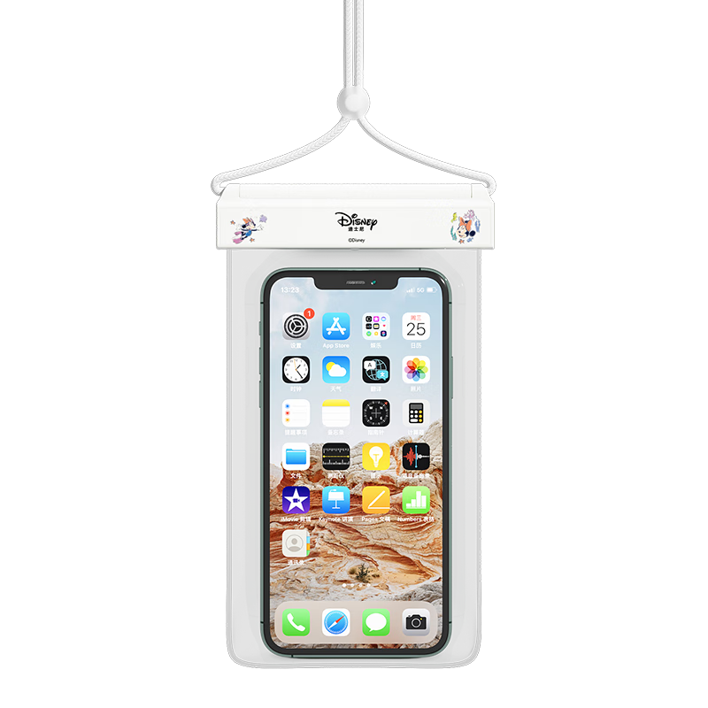 Disney Waterproof Phone Pouch Touchscreen Compatible Swimming Rafting Gear Snorkeling Hot Spring Underwater Photography Tool D95608 Black