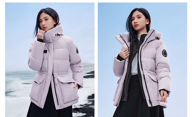Bosideng Off-Season Women's Thickened 90% Goose Down Hooded Fashion Versatile Casual Jacket 16
