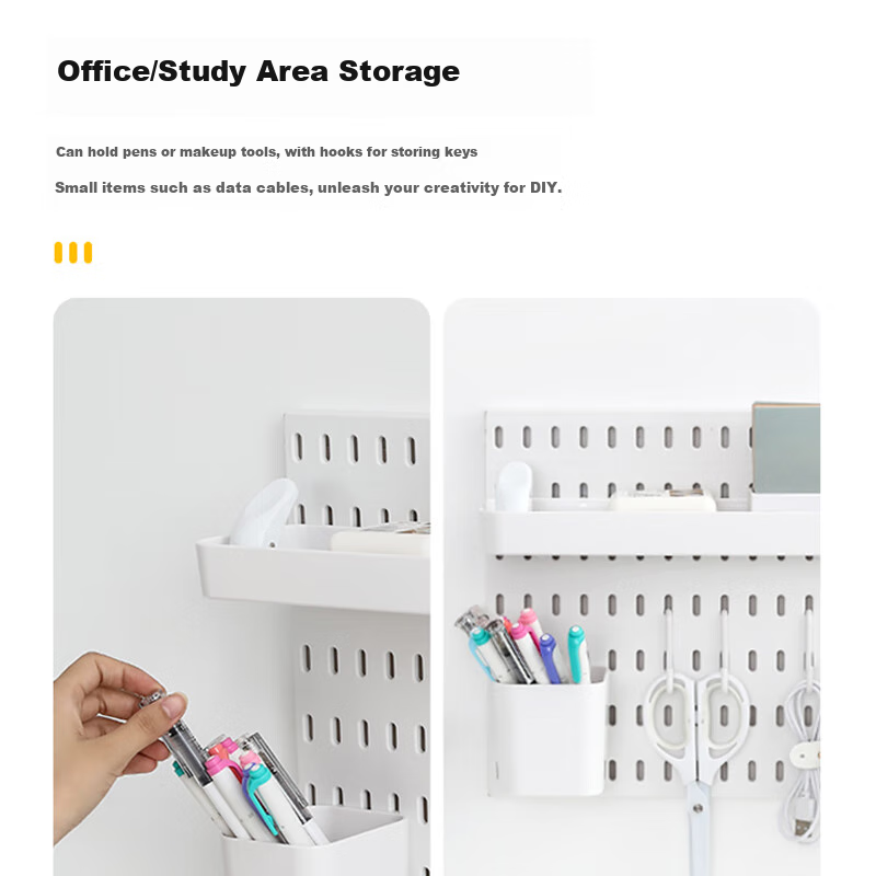 Banzheni Pegboard, No Drilling Required, Entryway Storage Table, Desktop Book And Clothes Rack, Wall-Mounted Kitchen Hooks, Storage Cabinet Accessories, Customized Set