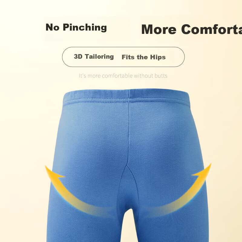 Hengyuanxiang Children's Autumn Long Johns, Boys' Pure Cotton Thin Single-Piece Thermal Pants, Mid to Big Kids' All-Cotton Base Layer Pants, Cotton-Lined Trousers