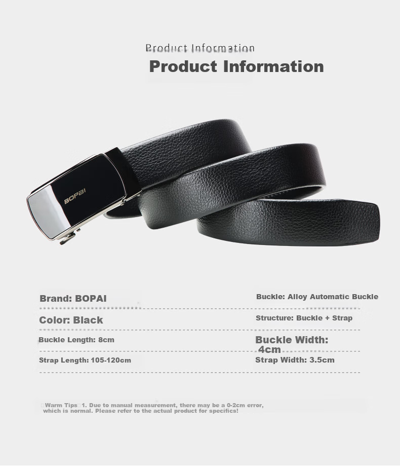 Bopai Men's Leather Belt, Business Automatic Buckle Waistband, 13-123501 3