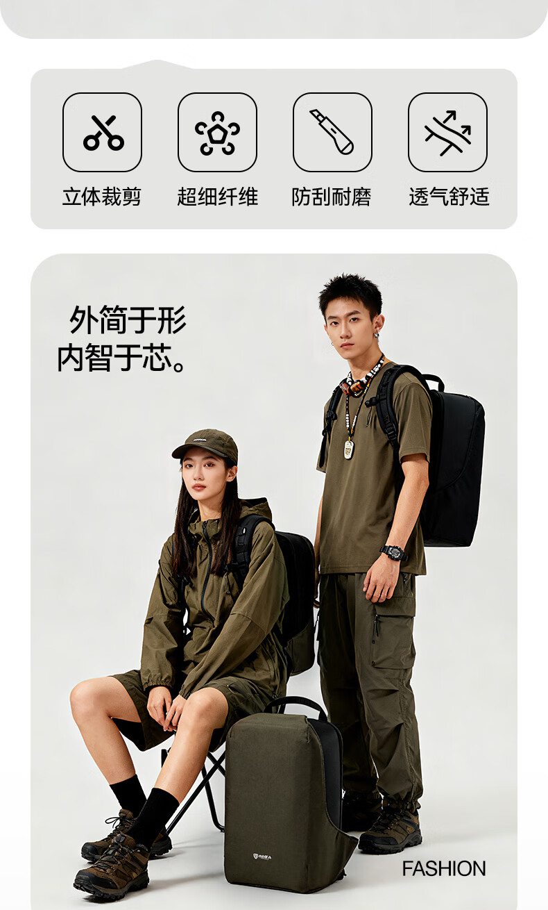 Yinzuo Business Casual Casual Backpack Large Capacity Laptop Bag Men's Travel Bag Student School Bag Military Green 1