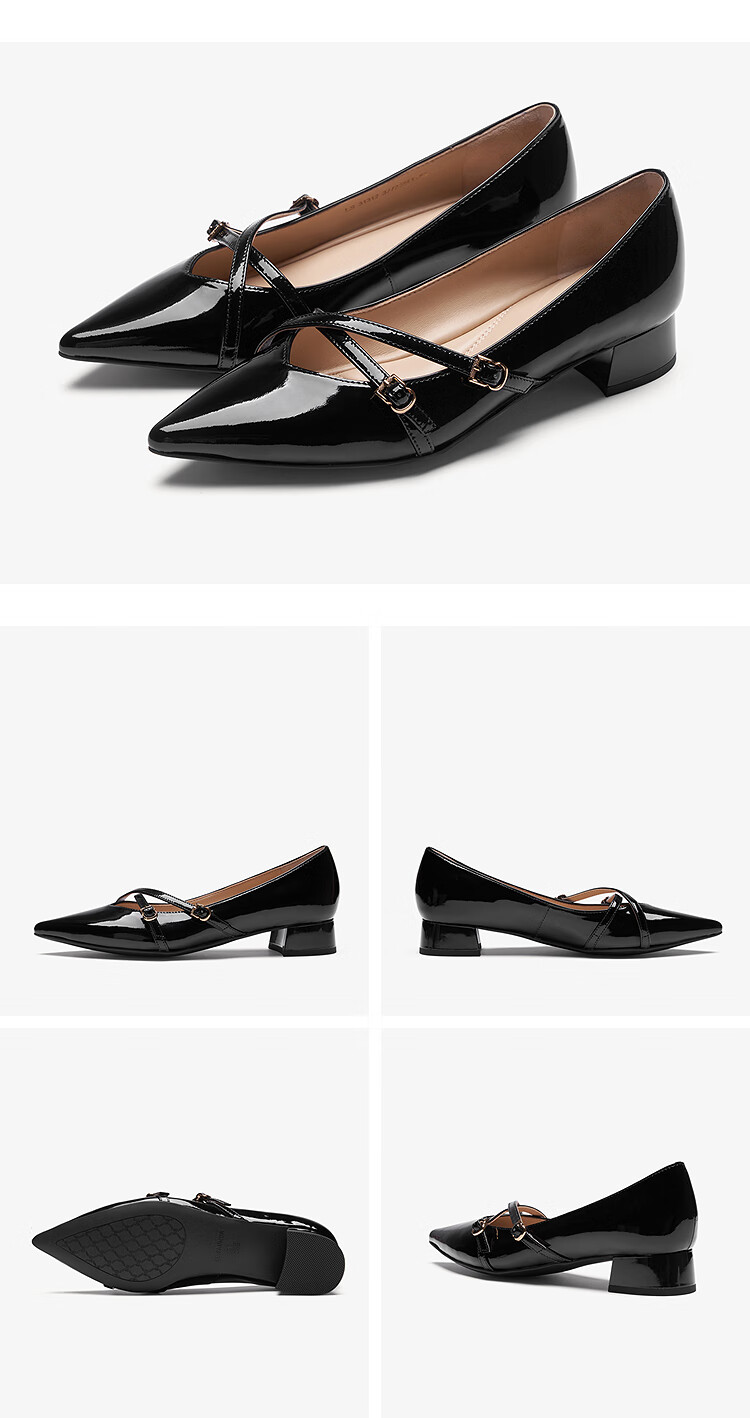 Le Saunda 2026 Spring Summer New Chunky Heel Pointed Toe Fashion Commuter Genuine Leather Women's Pumps 6T31312 Hazelnut Brown BRP 37 7