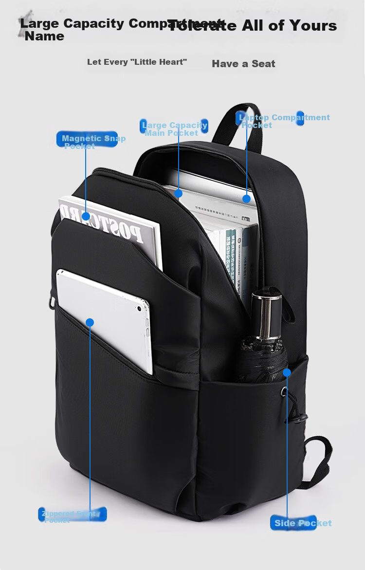 Huili Backpack for Men, Large Capacity Business Travel Backpack, Lightweight Waterproof Laptop Bag, Schoolbag for Middle School, High School And College Students 3