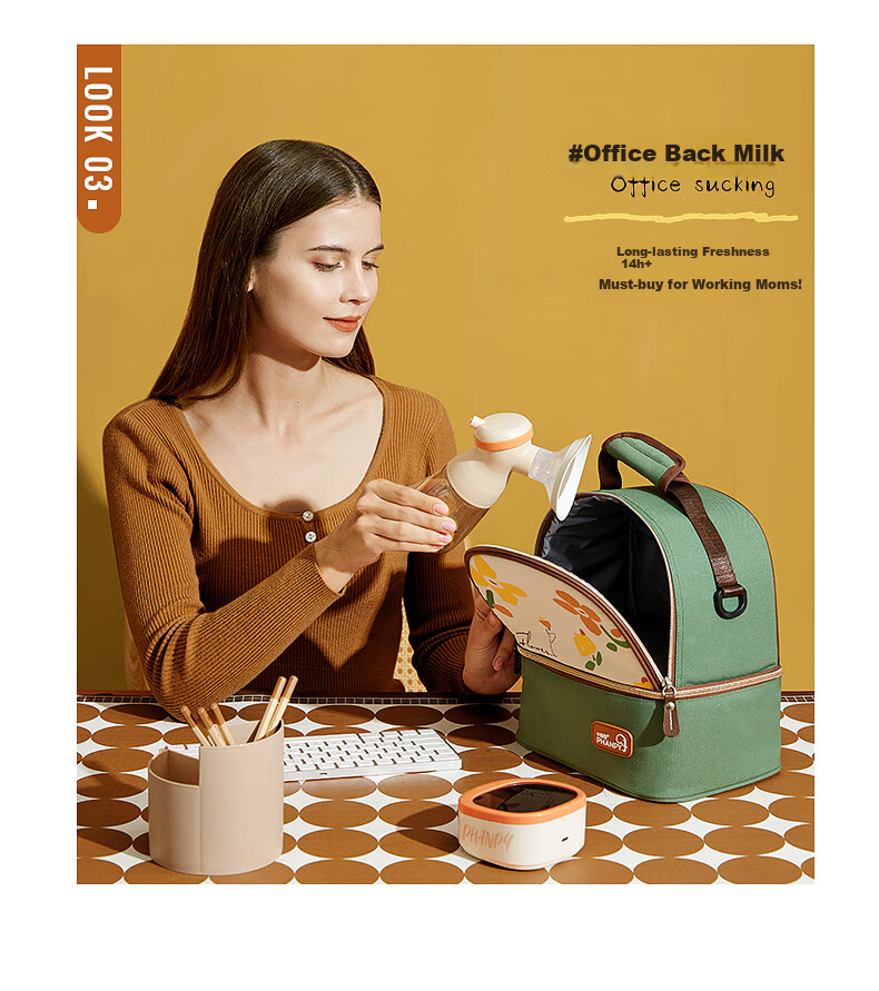 Xiaoyaxiang Breast Milk Storage Bag, Portable Insulated Cooler Bag for Working Mothers, Blue Ice Milk Preservation Bag, Mommy Bag (Yicai) 13