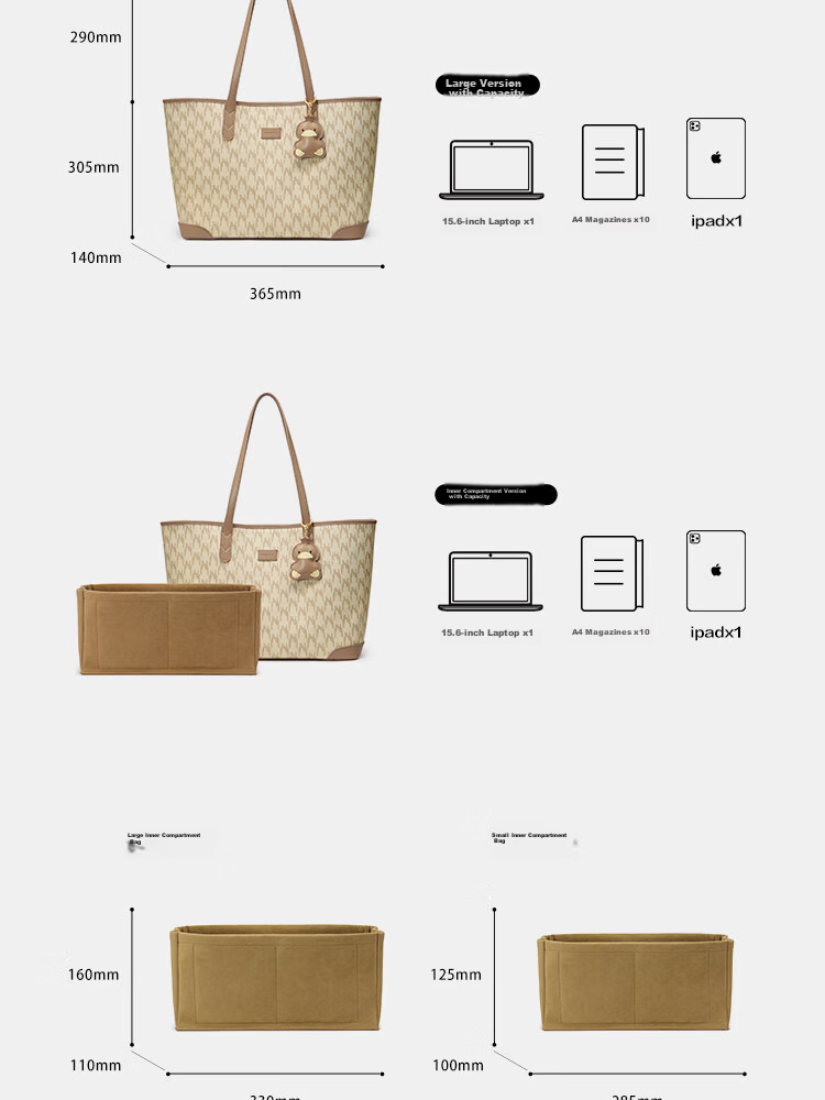 NUCELLE Women's Handbag 2026, Light Luxury Niche Duck Tote Bag, Large Capacity, Commuter Shoulder Bag for College Students, Gift for Wome 10