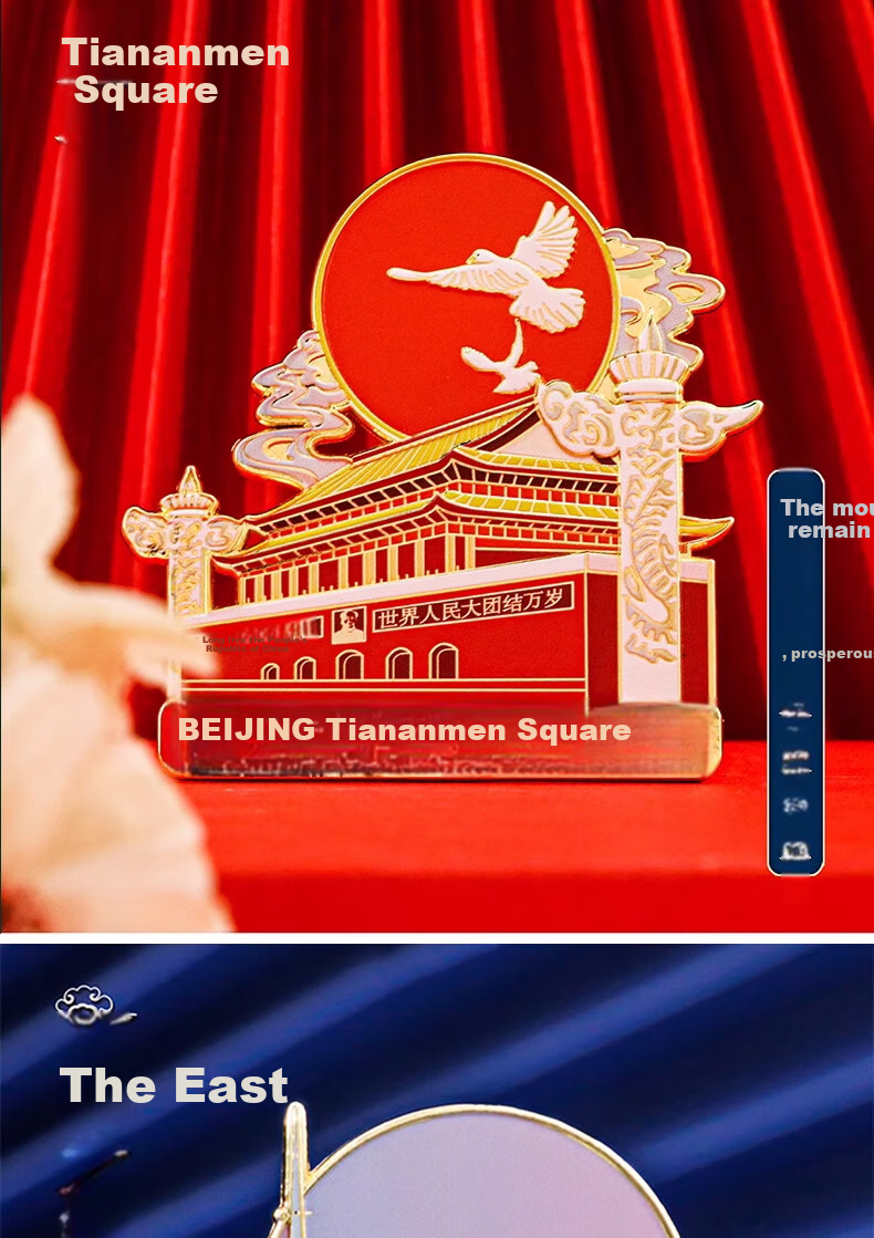 Xiaodiaojiang Tian'anmen Refrigerator Magnet Sticker, Chinese Style Beijing Forbidden City Museum Cultural And Creative Tourism Landmark Souvenir Gift for Students' Day, National Day Gift for Teachers 5
