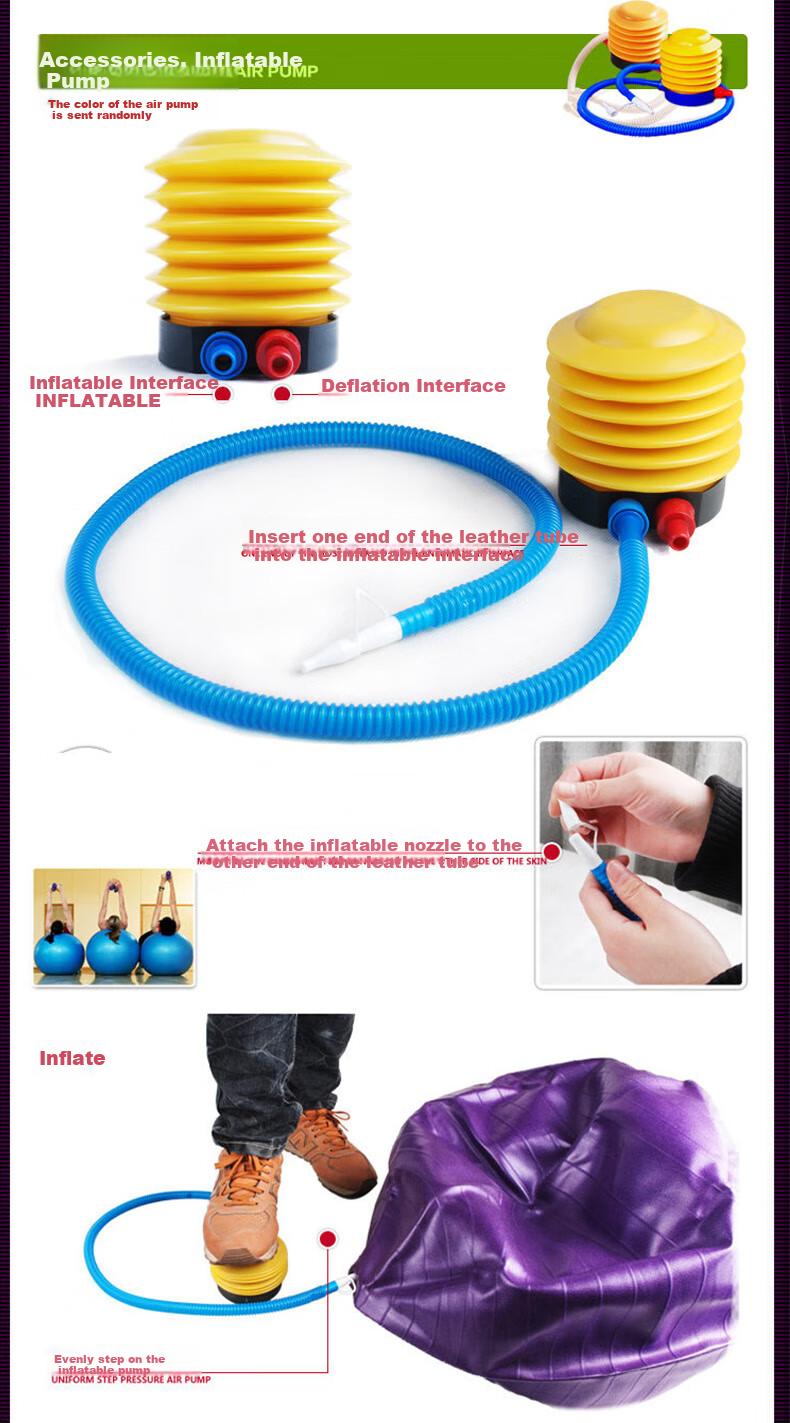 Duweike Yoga Ball, Thickened Non-Slip Elastic Adult Fitness Ball, Professional Balance Core Training, Blue 55cm 11