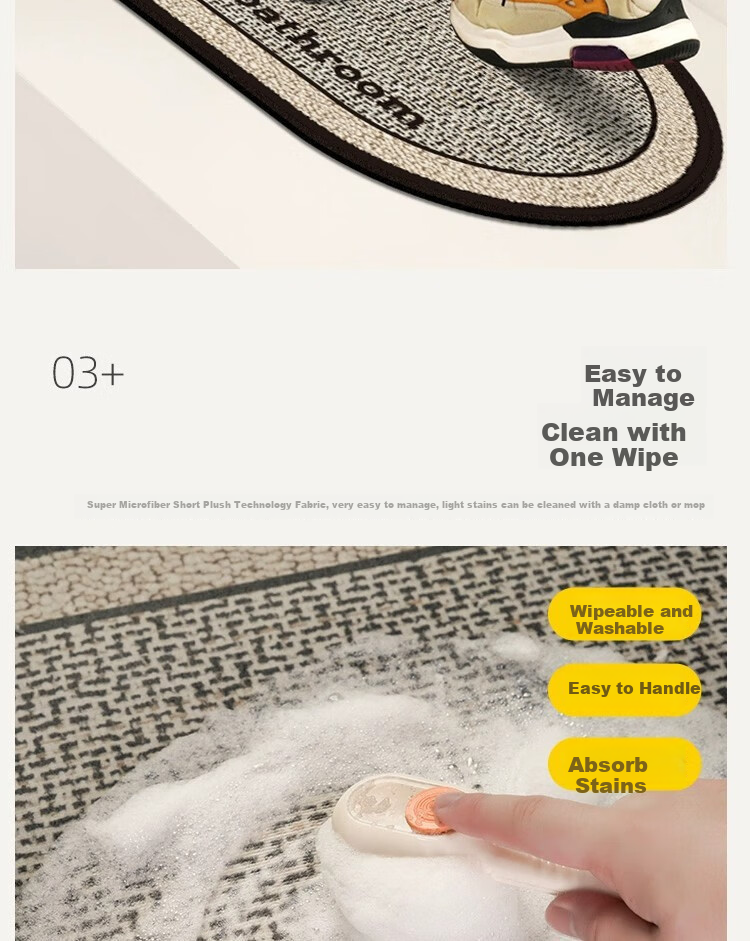 Fanyejia Bathroom Mat, Diatomaceous Earth Water-Absorbing Mat, Non-Slip Mat for Bathroom Entrance, Foot Mat, Washroom Carpet, Door Mat 6
