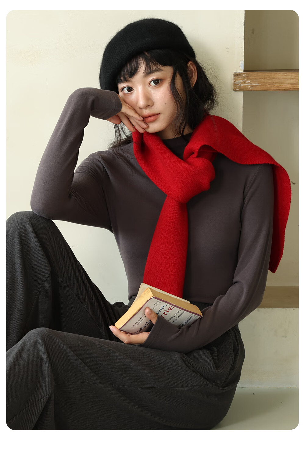Modal Half Turtleneck Base Layer Women's Autumn Winter New Wool Warm Knit Sweater Premium Long Sleeve Top White 31
