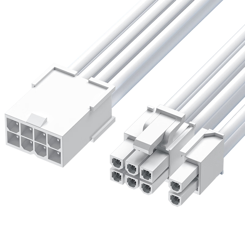 LianTuo Computer Graphics Card 8Pin Power Extension Cable Tinned Copper 8P to 6+2P Male to Female Extension Cable 30cm White
