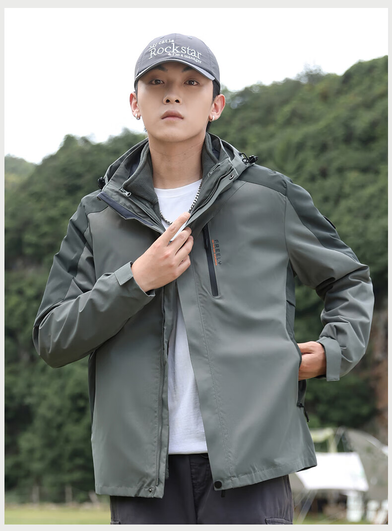 EASTERN CAMEL Couples 3-in-1 Waterproof Outdoor Sports Mountaineering Camping Cycling Jacket Windbreaker 4