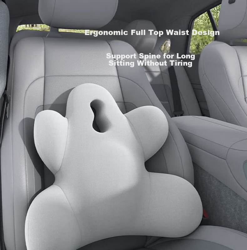 Mixiaoshu Ergonomic Lumbar Support Cushion for Office, Car, Student Chairs, Back Support Pad, Spine Support Cushion, Long-Sitting Aid 1