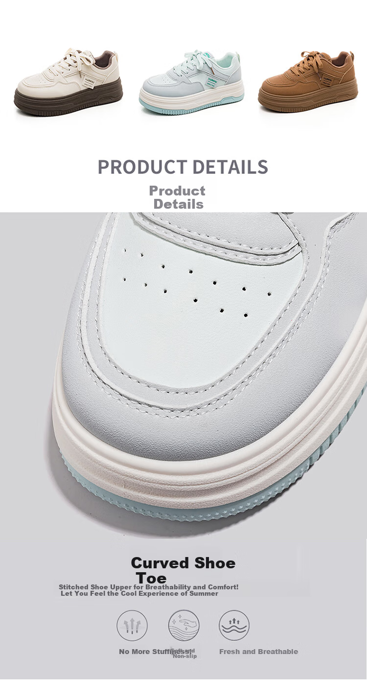 HUANQIU Short Student Lazy Soft-Soled Lightweight Retro Versatile 2026 Spring New Maillard Breathable Sneakers 5