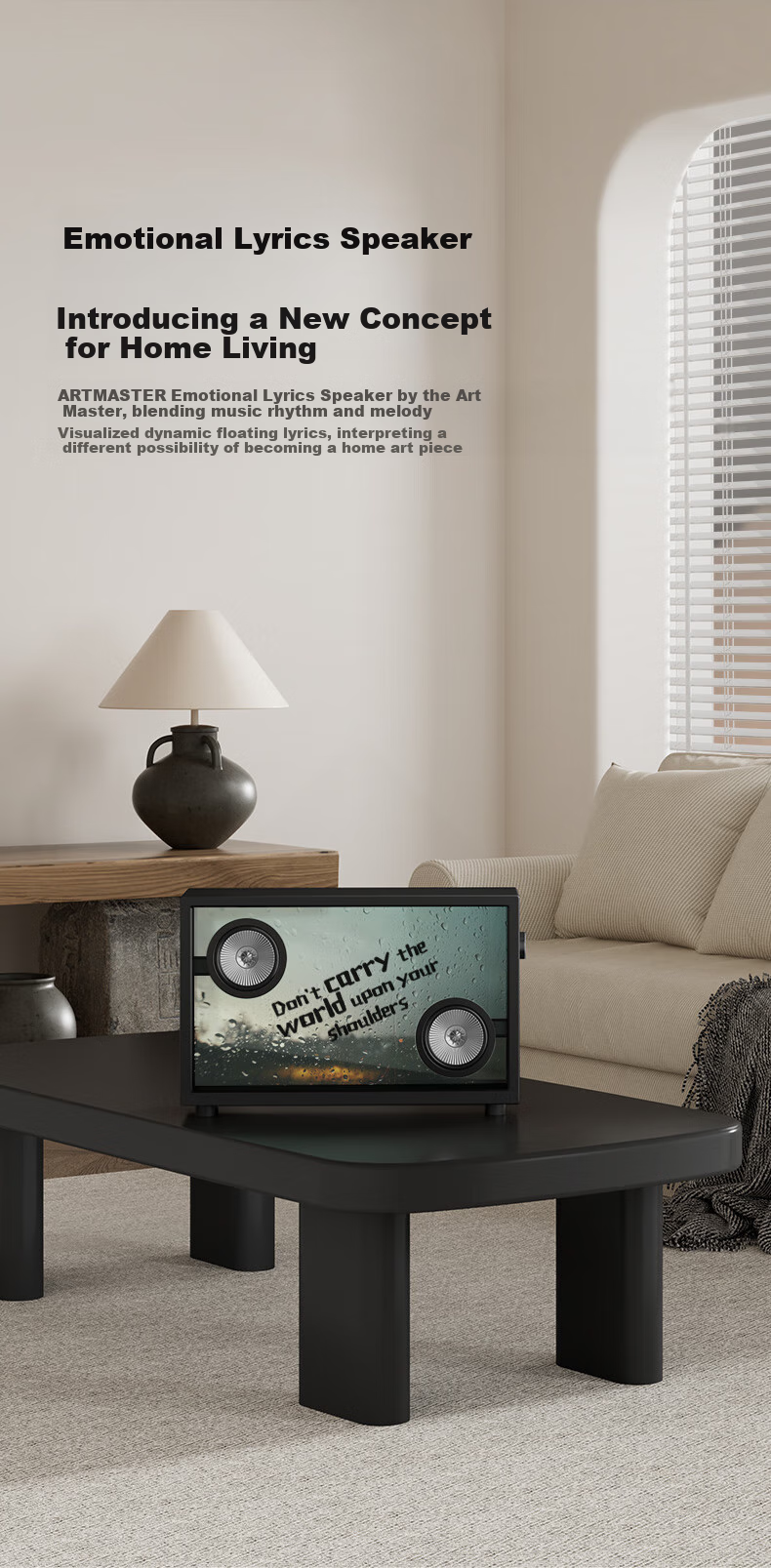 ART'MASTER Art 1 Floating Transparent Lyrics Speaker, Visual Desktop Bluetooth Speaker, Home Living Room Bedroom Speaker, Smart Home Birthday Gift 4