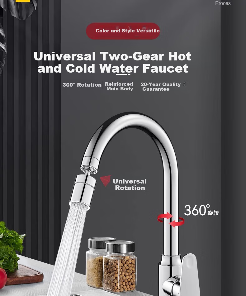 WUZORY [Germany] Kitchen Faucet Sink 360° Rotating Hot And Cold Dual Control Anti-Splash Faucet CFLT-GY2D 3