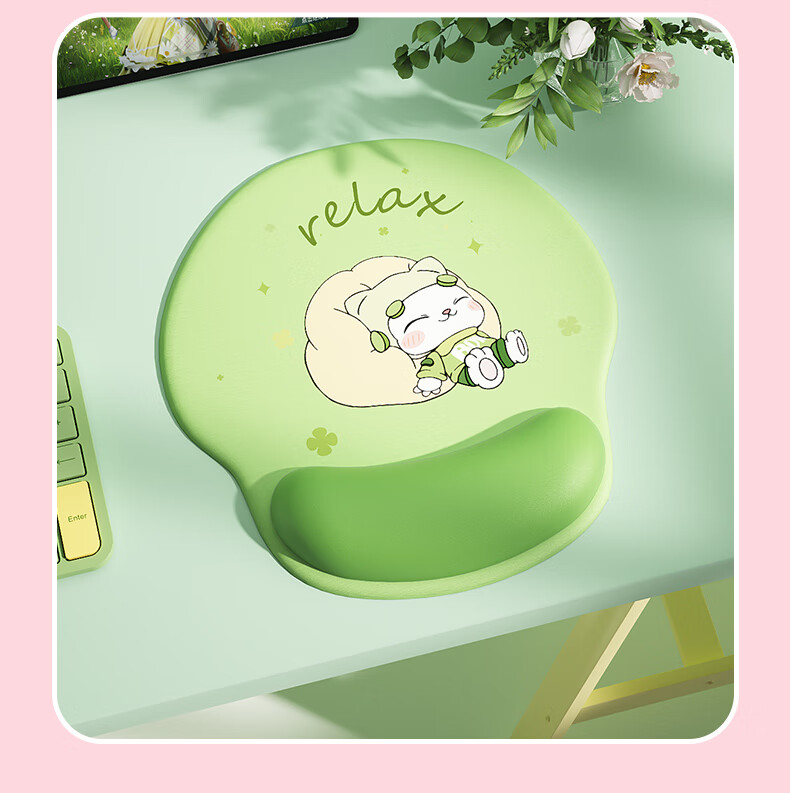 B.O.W Hangshi HD668 New Cat Paw Wrist Rest Mouse Pad Silicone Hand Support Office Study Thickened Wrist Pad Gaming Keyboard Soft Mat Milk Tea Color 10