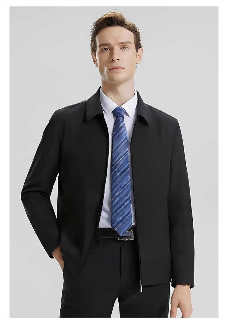 TUCANO Men's Business Casual Executive Lapel Jacket Fashion Solid Color Coat Navy 3XL Father's Day Gift 8