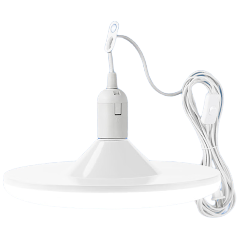 Biuyum LED Bulb Plug Integrated Switch with Wire E27 Screw Base Energy-saving LED Bulb Socket 3m Two-prong Cord + 35W UFO Lamp