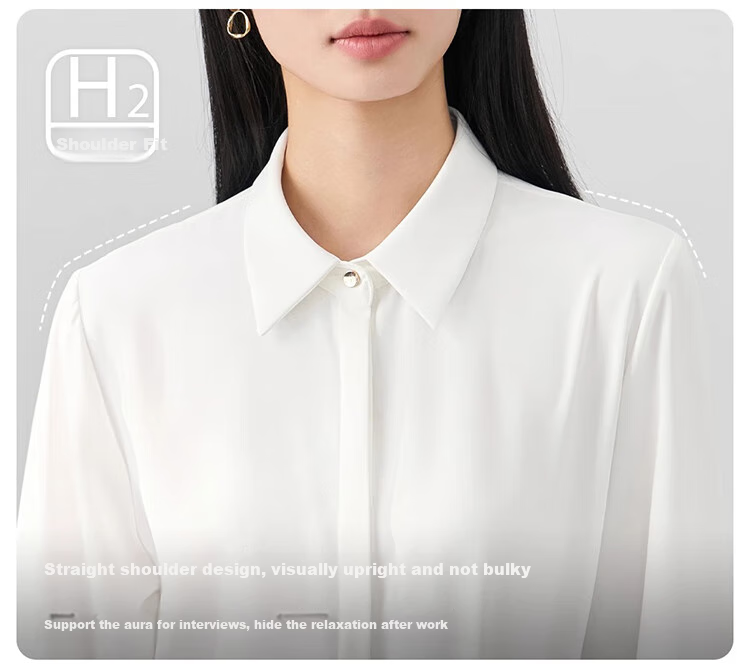 Bodexiaojie White Professional Blouse for Women, Interview Attire, Office Wear, Formal Top, Suit Inner Layer, Workplace Elegant Blouse 8
