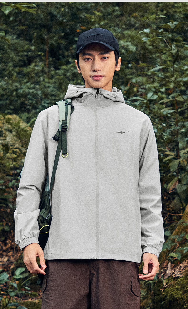 ERKE Men's Jacket 2026 New Outdoor Casual Hooded Waterproof Mesh Lined Sports Windbreaker Versatile Casual Wear 8