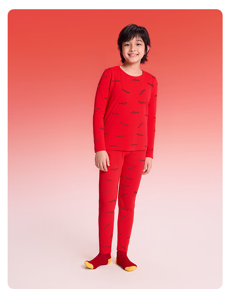 Balabala Kids Children's Underwear Set Girls 2026 New Spring Red Pajamas Sleepwear Baby Autumn Clothes New Year 12