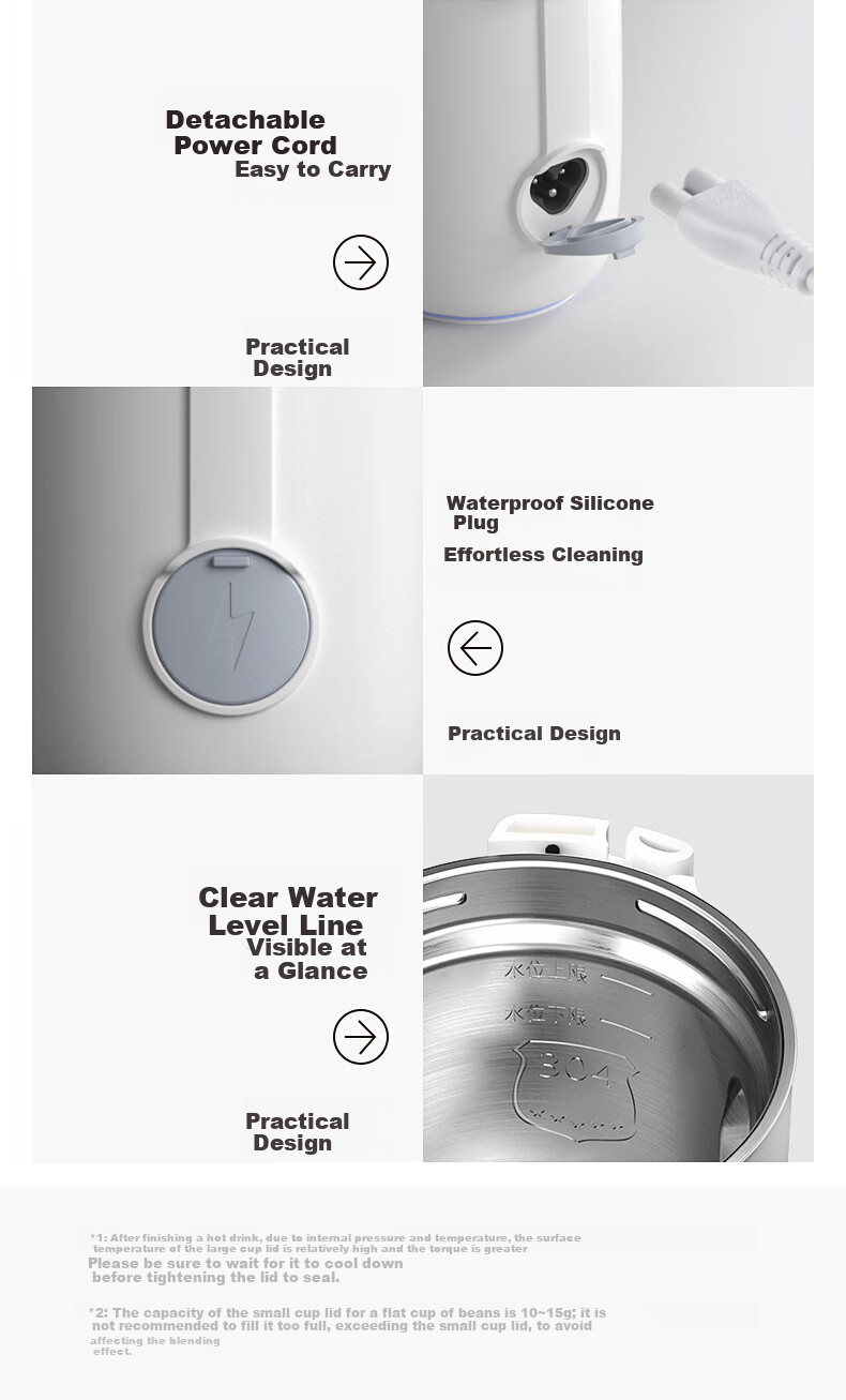 BLAUPUNKT Soy Milk Maker, Home Mini Blender, Fully Automatic, No Cooking Required, Small Portable Soy Milk Machine, Single Serving, Auto-Warming Juicer Cup, Direct Drinking MJ01 21