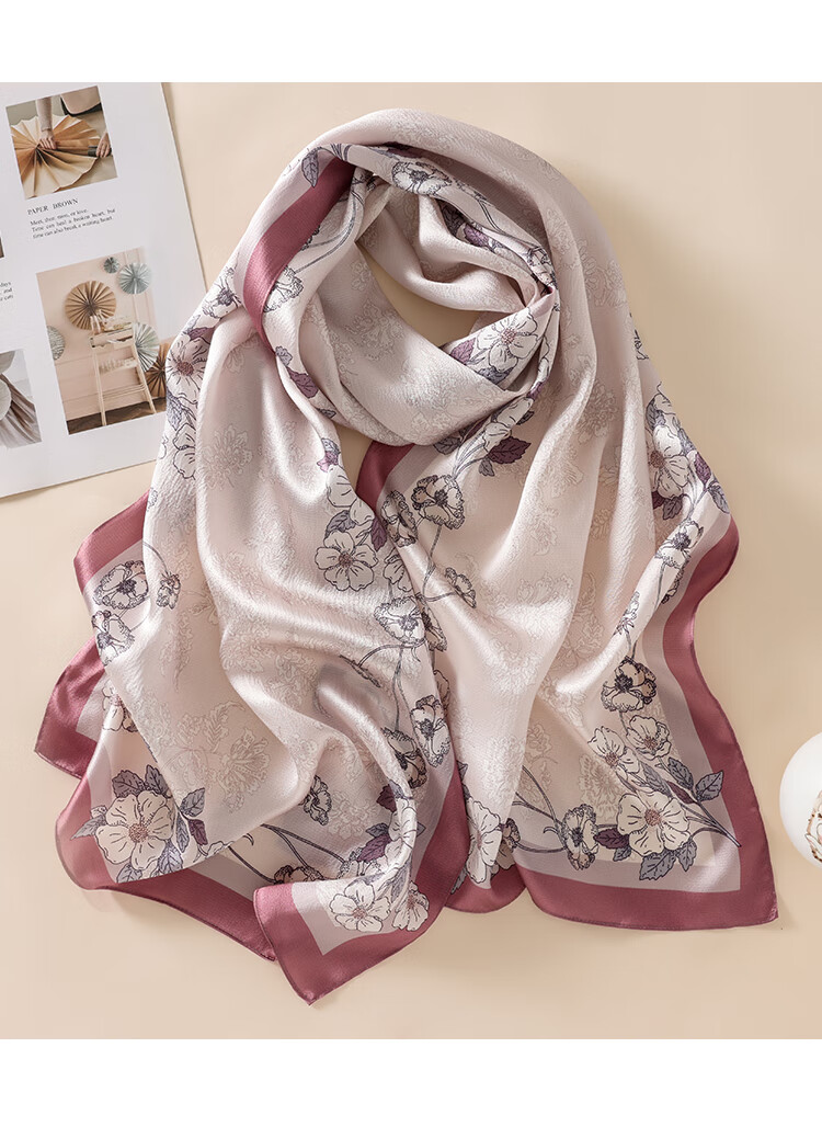 Shanghai Story Women's 100% Mulberry Silk Pearl Satin Long Scarf Shawl Gift Box for Girlfriend Valentine's Birthday Present 18