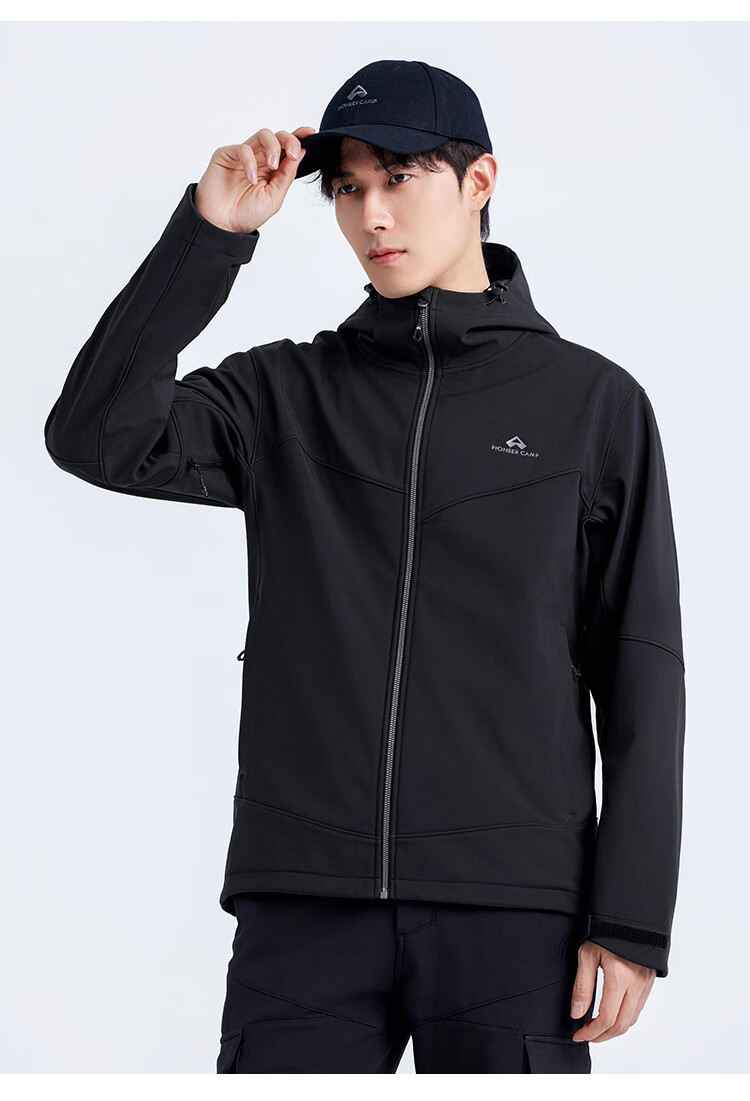 Pioneer Camp Seal Softshell Jacket Men Outdoor Travel Hiking Spring Autumn Windproof Waterproof Hooded Warm Sports Coat 18