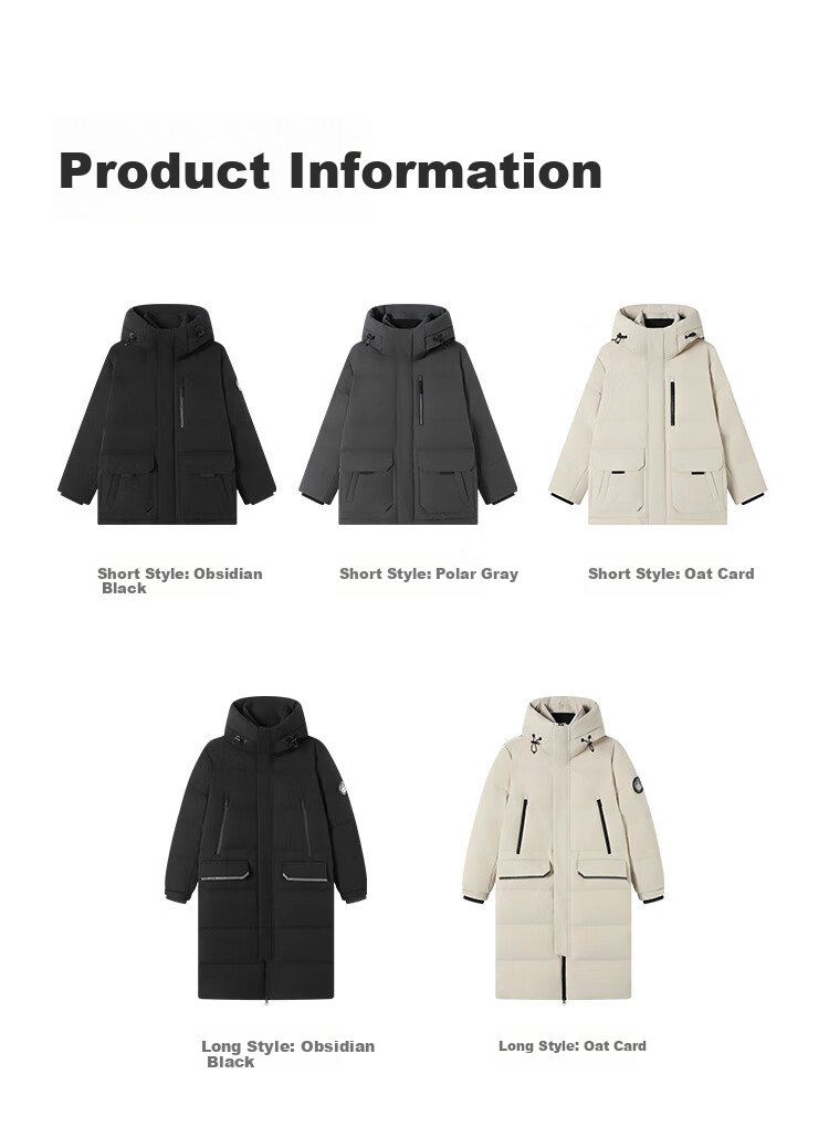 JD Original [New Product Launch] Goose down Jacket for Men And Women, Ultra-Cold Imported 95% White Goose down Long Coat, Oatmeal Color, XL Size 33