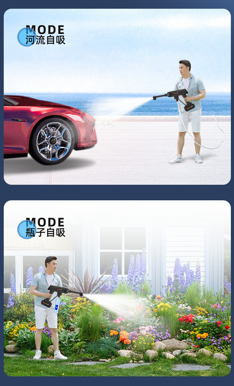 Newman Car Wash Machine High-Pressure Water Gun Home Wireless Lithium Battery Powerful X6 Elite Edition Complete Set 6