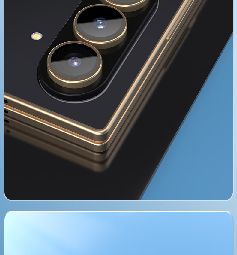 BLUEO Lens Protector for Samsung W26, High-Definition Clear Camera Film, Anti-Glare Precision Phone Screen Protector, Gold 7