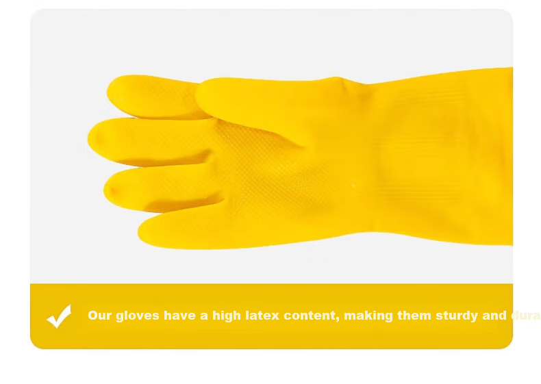 Nanyang Cowhide Latex Gloves, Waterproof And Oil-Proof, Wear-Resistant Cleaning Work Gloves for Property Maintenance And Cleaning, 100g Thickened Work Gloves, Small Size *4 Pairs 6
