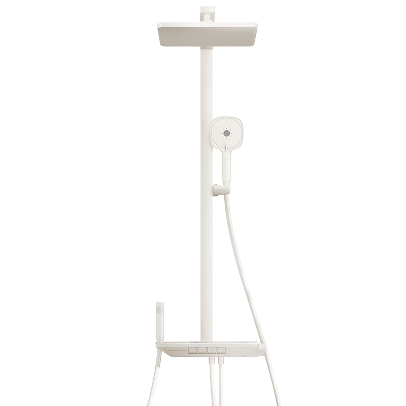 HEGII Shower Head D45, Descaling Self-Cleaning Square Tube Bathroom Shower Set DMF956B-334C