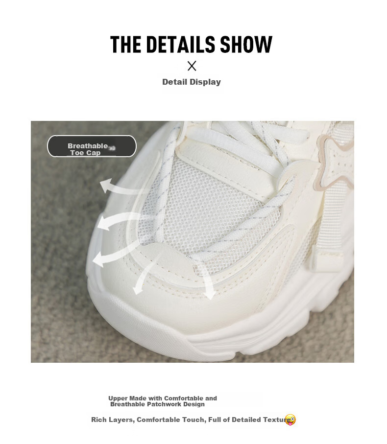 Warrior Women's Dad Sneakers 2025 Autumn Winter New Thick Sole Height Increasing White Casual Soft Sole Sports Shoes 6