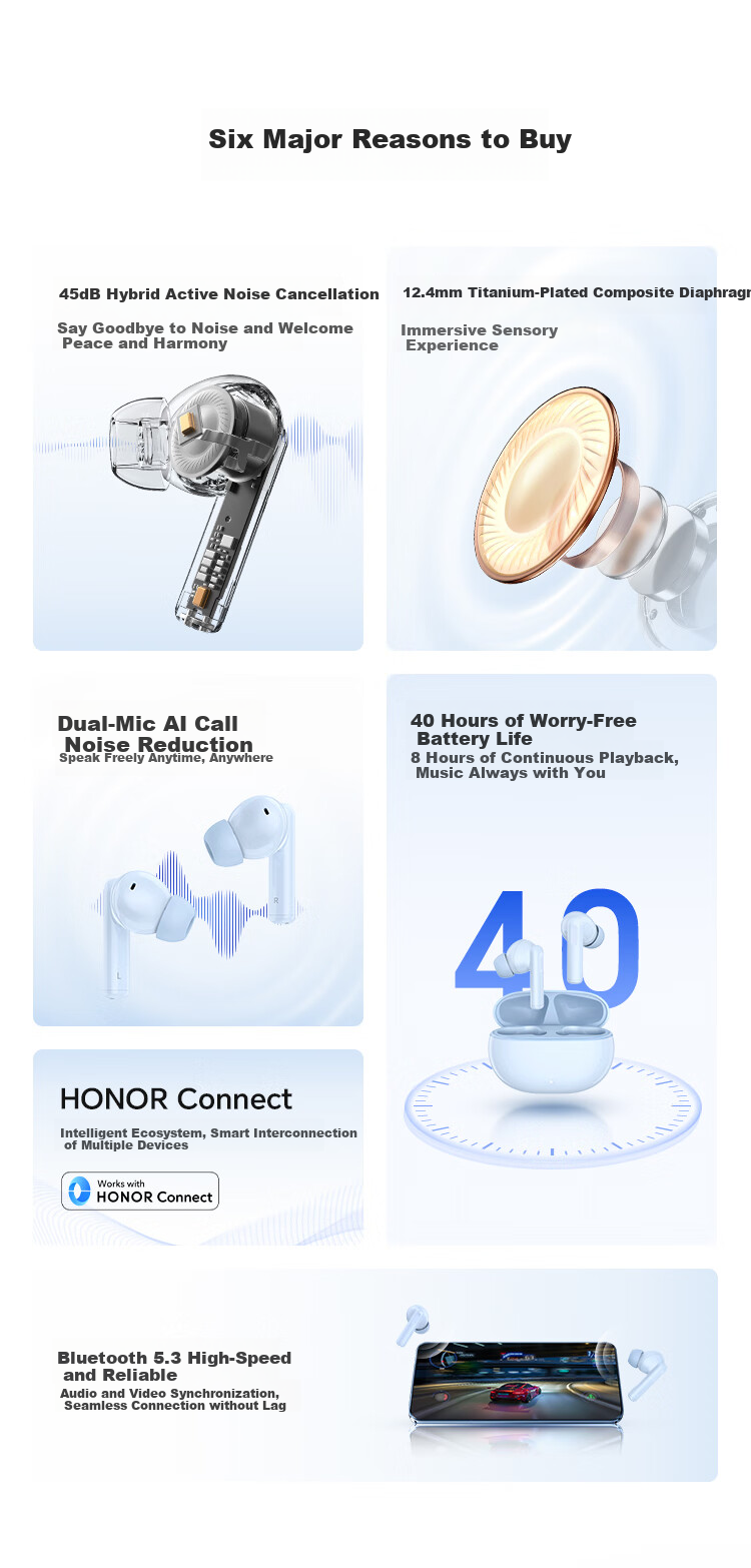 Honor Choice DOINGTOP X8i Bluetooth Earphones Honor Earphones Call Noise Reduction Long Battery Life Bluetooth 6.0 Waterproof Compatible with Honor Huawei Xiaomi Apple Phones Black 3