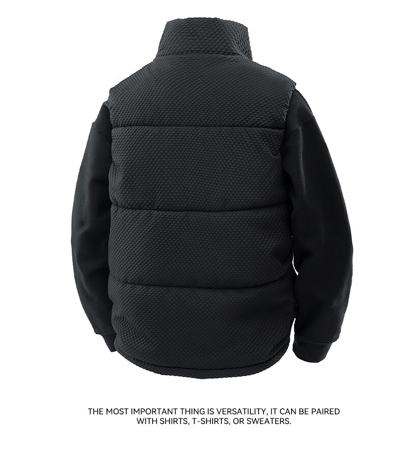 NASA MARVEL Men's Cotton Padded Vest Jacket Winter Stand Collar Casual Warm Thick Trendy Outdoor Couple Outfit Military Green 3XL 14