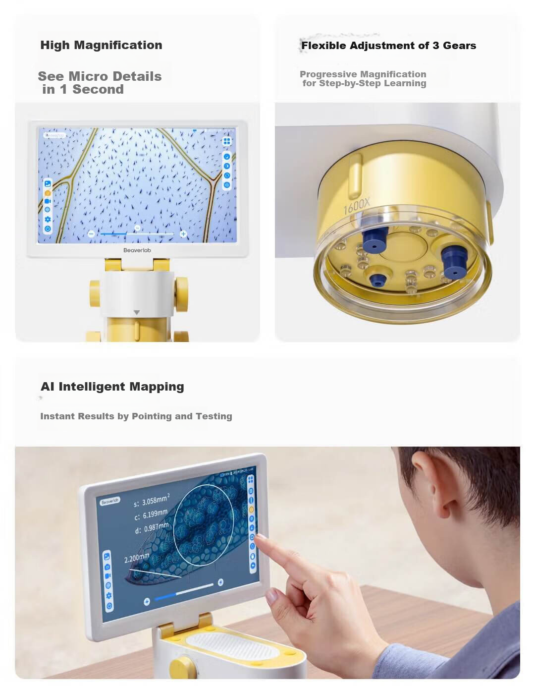 Dangdangli Intelligent Microscope, Professional High-Definition High-Magnification Optical And Electronic Microscope, Scientific Experiment, Birthday Gift for Boys And Girls 2
