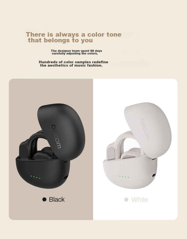 Dacom FreeBeatsPRO [Apple MFi Certified] Bluetooth Headphones, Open-Style for Sports And Running, Non-In, Non-Drop, Wireless Ear-Hook Design, Bone Conduction Concept, Compatible with Huawei 22