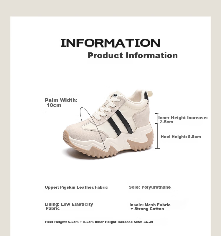 ZHR Thick-Soled 8cm Height-Increasing Women's Shoes, Retro Lightweight Versatile Sports Dad Shoes for Women, New Forrest Gump Casual Shoes for Wome 6