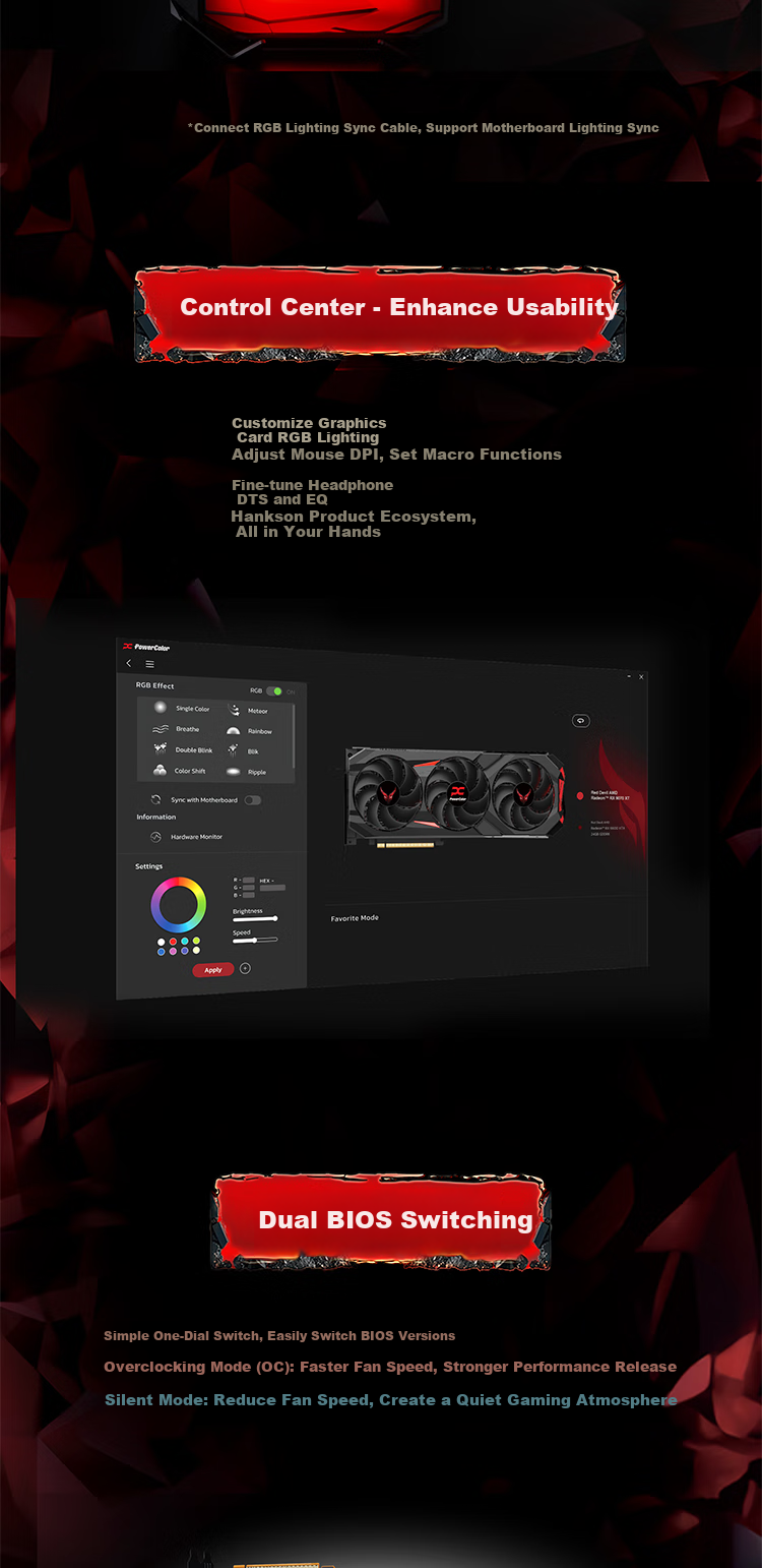 Hanxun AMD RADEON RX 9070XT Dark Dog OC Overclocking, 16GB New Unopened Gaming Graphics Card for AAA Titles, Desktop AI Intelligent Learning 4